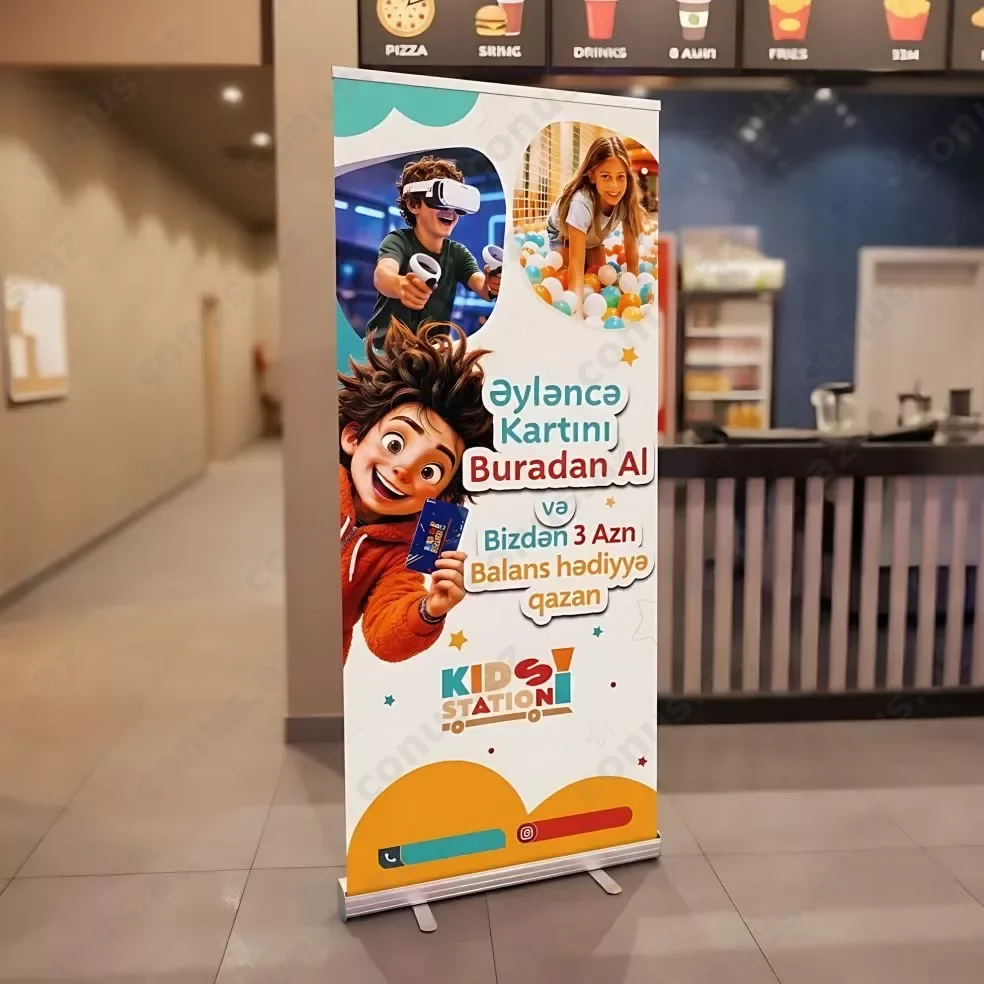 Roll Up stendlər: Kafe, restoran və tədbirlər üçün